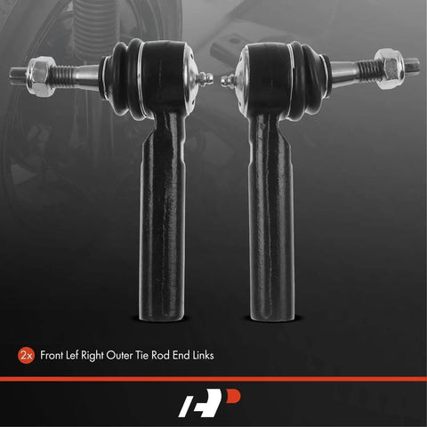 Front left and right outer tie rod end links for Hydraulic Power Steering Rack And Pinion Set For Chevy Silverado 1500 And GMC Sierra 1500 2007 2008 2009 2010 2011 2012 2013 With Outer Tie Rod Ends Left Hand Drive 3 Piece Plug-And-Play Replacement Kit For Hydraulic Steering.