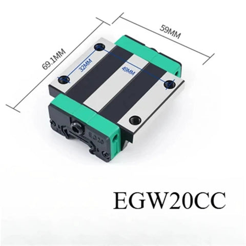 Top Notch Heavy Duty Linear Guide Slide Block Set Blue For Precision Machinery Smooth Glide Rails 15 20 25 30 CA SA Two Column Rolling Bearings Built To Last Track System EGW20CC, 59mm x 69.1mm