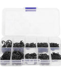 E Clip Assortment Kit With 580 Pieces Stainless Steel E Type Retaining Rings In Storage Box for Secure Fixing on Grooved Shafts
