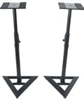 Pair of Heavy Duty Studio Monitor Speaker Stands With 60 Lb Capacity Beveled Base Sturdy Steel Construction and Pneumatic Height Adjustment