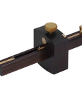 Heavy Duty Top Shelf 8 Inch Adjustable Marking Gauge Featuring Slick Triple Needle Scribe For Tight Layouts And Gotta Have Woodworking Carpentry Projects Now, showing brass and ebony design.