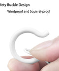 Close-up of safety buckle design on Sick 12 Pack Ceiling Hooks for Hanging Plants and Outdoor Lights, windproof feature shown
