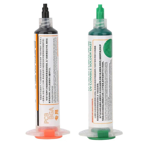 No Flux Liquid Solder Mask Ink For PCB DIY Pros UV Light Cure 2 Pack Black Cu Solder Mask Ink For BGA And PCB Solder Resist