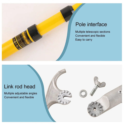 Insulated Rescue Hook With Portable Hot Stick For Emergency Care And Industrial Safety, 9.8ft Reach, telescopic pole interface