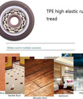 Fixed 1 Inch Caster Wheels 8 Pack With Silent Bearing Metal Top Plate And TPE Rubber Low Profile Casters tread for various floors