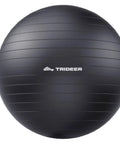 Badass Anti Slip Yoga Ball With Included Quick Pump Super Durable Frosted Grip Shell Designed For Hardcore Gym Sessions Pilates And Pregnancy Support Rock Solid Stability, black design with ridges.