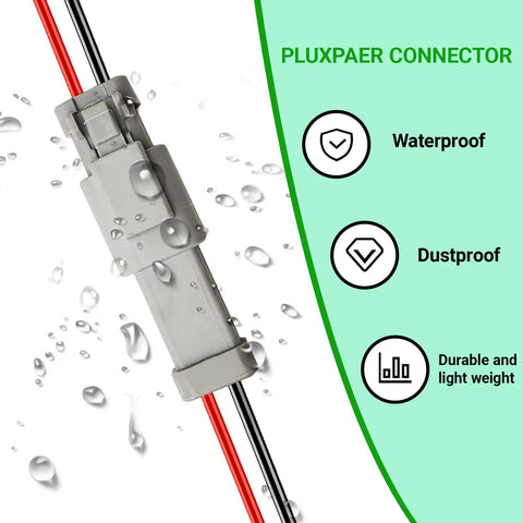 14 Gauge 2 Pin DT Waterproof Connectors Kit With 2 Wire Quick Connect Harnesses for Cars Trucks and Boats, shown close-up
