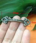 Close-up of 10 Pack Antique Brass Zinc Alloy Mini Jewelry Box Drawer Cabinet Knob Pull Handle showing 48mm diameter.