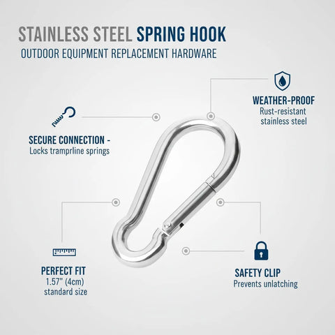 Stainless Steel Spring Snap Hook Heavy Duty Replacement Clip For Outdoor Gear And Hardware Corrosion Resistant 1.57 X 0.59 X 0.31 Inches Pack Of 1, silver hook