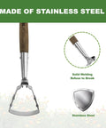 16.8 Inch Stirrup Hoe For Precise Raised Bed Weeding, Oscillating Push Pull Hula Hoe In Stainless Steel For Between Plants, Compact Size Weeding Tool For Tight Spaces.