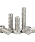 Top Shelf 304 Stainless Steel M1.6 Slotted Round Cheese Head Machine Screws in various lengths for DIY projects.