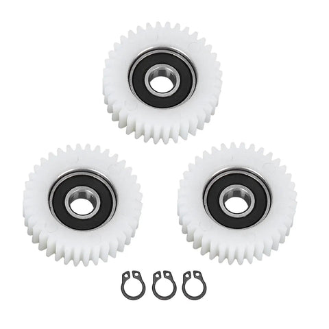3 Pack 36 Tooth E Bike Hub Motor Clutch Gear Kit Replacement Accessory for Ebike, displayed with nylon gears and clips