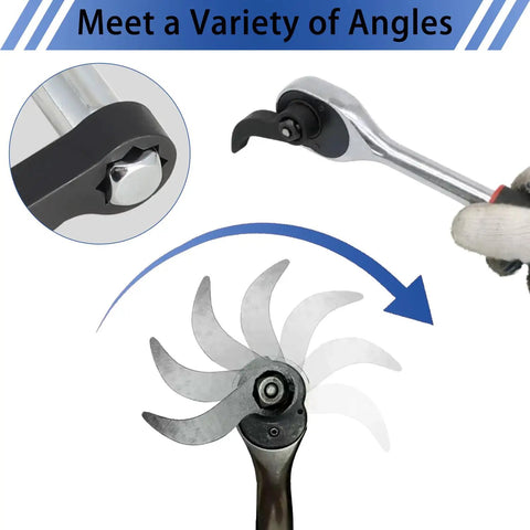 Pry Bar Wrench Adapter For 1/2 Inch Drive - Crowbar Adapter Head Fits 1/2 Inch Ratchets, angle illustration and use.