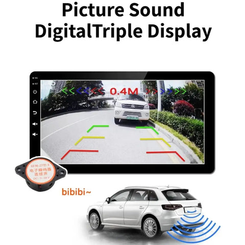 2 In 1 Backup Cam And Parking Sensor Kit With Waterproof HD Reversing Cam Rear View Display And Sound Alarm Parking Assistant