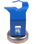 Heavy Duty 2X Magnetic Mig Welder Torch Holder Stand For Horizontal Vertical And Upside Down Welding Jobs With Hands Free Flexibility To Handle Most Standard Plasma And Mig Guns On Any Ferrous Metal Surface - Close-up of blue holder on metal base.