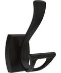 Matte Black Double J Towel Hook Wall Mounted For Robes And Towels, 2-Prong Holder, Durable Zinc Construction, Corrosion Resistant Finish