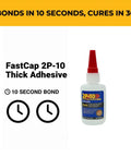 FastCap 2P-10 Thick Adhesive Bottle, 2 Oz, with red cap, Thick Wood Glue 2 Oz Professional Grade Adhesive For Cracks And Joints Fills Cracks Dries Crystal Clear Sandable Finish Ultra Strong Bond For Indoor Woodworking Or Furniture Repairs Easy To Apply