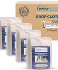 Heavy Duty Canvas Drop Cloth 12 Feet By 15 Feet 4 Pack Natural Painters Canvas Drop Cloths for floor and furniture protection