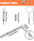 Dimensions and components of 3 In 1 Eyewear Screwdriver Repair Kit With 10 Stainless Steel Mini Screwdrivers for glasses and accessories.