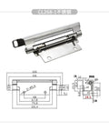 Image of Stainless Steel Detachable Cabinet Door Hinge With Carbon Steel Spring, Industrial Hidden Folding Hinge For Heavy Duty Cabinets, CL2681steel Compatible, showing dimensions.