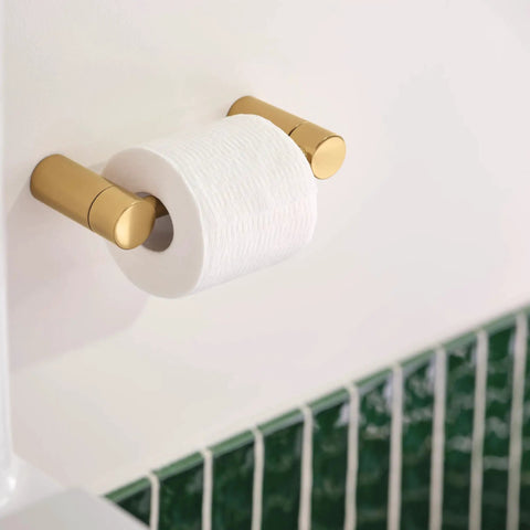 Align Brushed Gold Pivoting Wall Mounted Toilet Paper Holder For Bathroom With Easy Install And Modern Design Spring Loaded Roll