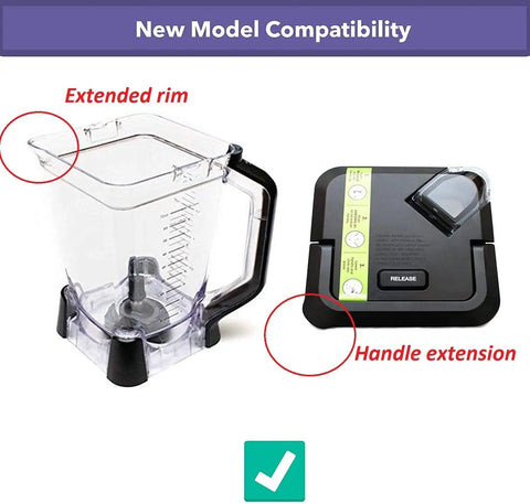 Replacement Lid With Handle Extension For Ninja BL770 Blenders, Fits Only Newer Pitchers With Extended Rim, OEM Quality, No Fuss Easy Lock, Durable Kitchen Upgrade