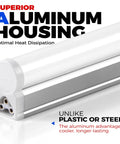 LED Shop Light 2Ft 6500K Super Bright White, aluminum housing detail, ETL Listed, utility ceiling and under cabinet lighting