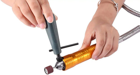 Hands assembling Powerful 1000W Hanging Flex Shaft Rotary Tool Kit With Foot Pedal Control Forward And Reverse Rotation 30000 RPM