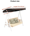 Replacement Canopy For 3 Seater Patio Swing Waterproof Outdoor Top Cover 210D Oxford Cloth Dustproof Rainproof Black