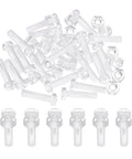 Slick 20 Pack M5 X 20mm Clear Acrylic Screws And Hex Nuts Top Shelf PC with Phillips Round Head for electronics.