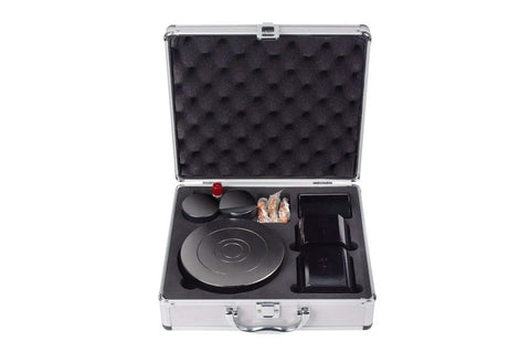 Heavy Hitter Digital Rockwell Hardness Tester Featuring Auto Load Touchscreen and Full Multi Scale Conversion in a protective case.