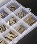 Woodruff Key Set 140 Piece Pro Grade Stainless Steel Keyway Assortment For Shaft Fastening 12mm 16mm 20mm 25mm