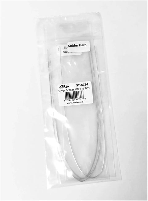 Silver Solder Wire Kit Four Grades Extra Soft Soft Medium And Hard 12 Inch Length Each Ideal For Jewelry Making Soldering Projects Durable USA Made And Ready For Precise Repairs And Crafting in clear packaging