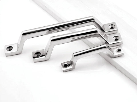 Heavy Duty 304 Stainless Steel Door Pull Handle With Bow Knobs for Cabinets and Doors, four size options