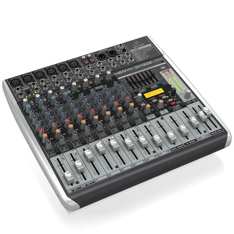 XENYX QX1222USB 16 Channel Mixer with ultra-low noise mic preamps, Klark Teknik Multi FX, 60mm faders, and USB audio interface