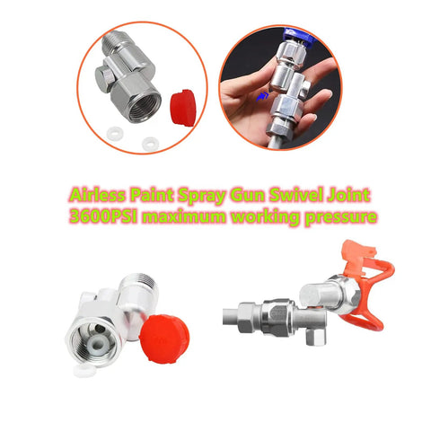 Seven Eighths Inch Thread Swivel Joint For Airless Paint Sprayers, 180 Degree Angled Adapter, 3600 PSI Max, Fits Graco Titan Wagner Tip Extensions And Heavy Duty Extensions For Spray Pros, metal connector