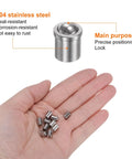 20 Piece Ball Point Spring Plungers 5X6MM 304 Stainless Steel Precision Positioning Pins in hand for cabinet latches and locking.