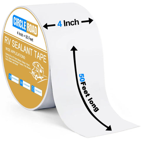 Heavy Duty RV Roof Tape 4 Inch By 50 Feet Butyl Sealant For Camper Leaks UV Resistant Weatherproof Patch For Trailers And Boats