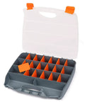 Handy Heavy Duty Hardware Storage Box With Easy Carry Handle And Clear Lid, 21 Adjustable Compartments And 2 Fixed Sections
