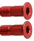 Red M5 Rear Derailleur Guide Wheel Screw Set In Lightweight Aluminum Alloy With Thread Locking Glue, 14.2 mm, 2 Pack