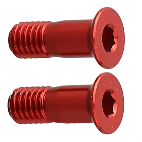 Red M5 Rear Derailleur Guide Wheel Screw Set In Lightweight Aluminum Alloy With Thread Locking Glue, 14.2 mm, 2 Pack