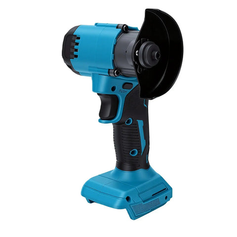 Close-up of Dual Threat Mini Cordless Circular Saw and Angle Grinder with Brushless Motor, compact and lightweight design.