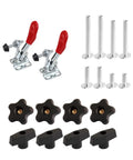 Heavy Duty T Track Kit With 2 Quick Release Toggle Clamps, 60 Lb Holding Capacity, 5/16-18 T-Bolts, 4 bolt lengths, black knobs