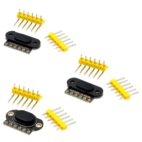 Time Of Flight Distance Sensor Module For VL6180 And VL53L1X IIC Output with yellow pin connectors.