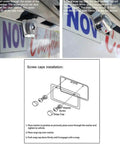 Installation guide for Stainless Steel License Plate Frame Set With Chrome Screw Caps Slim 2 Hole Design Rustproof Mirror Silver Finish