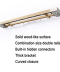 Heavy Duty Aluminum Barn Door Track Kit Slides Smooth As Glass Across 8.86 Feet with dual rails and solid wood-like surface.