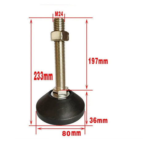 Heavy Duty Adjustable Leveling Feet Square Up Shaky Furniture With Rotating Metal Sliding Floor Pads showing dimensions and design in close-up.