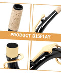 Curved Metal Neck Replacement For Alto Saxophone With Cork Sheet Black Nickel Plated Bend Neck Repair Kit display