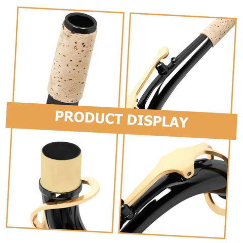 Curved Metal Neck Replacement For Alto Saxophone With Cork Sheet Black Nickel Plated Bend Neck Repair Kit display