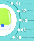 No Fuss Premium Durable Plastic Toilet Seat For Elongated Bowls Featuring Quick Swap Hinges Quiet Close Action Smooth Gliding Lid White Bathroom Real Deal Upgrade with green finish.